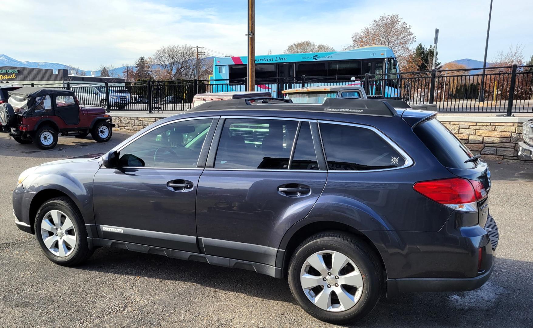 2010 Grey /Blue Subaru Outback Premium (4S4BRBCC7A3) with an 2.5L engine, Automatic transmission, located at 450 N Russell, Missoula, MT, 59801, (406) 543-6600, 46.874496, -114.017433 - Automatic Transmission. Power Drivers Seat. Heated Seats. Air. Cruise. Tilt. AM FM CD. Bluetooth. Newer All Season Tires. Tow Hitch. - Photo#4